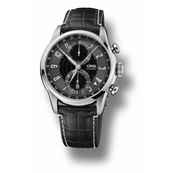 Oris Raid 2012 Chronograph Limited Edition Leather strap and black dial